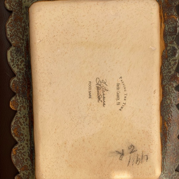 Signed Serving Tray Studio Art Pottery Handmade Stoneware Bucks Floral - Picture 5 of 7